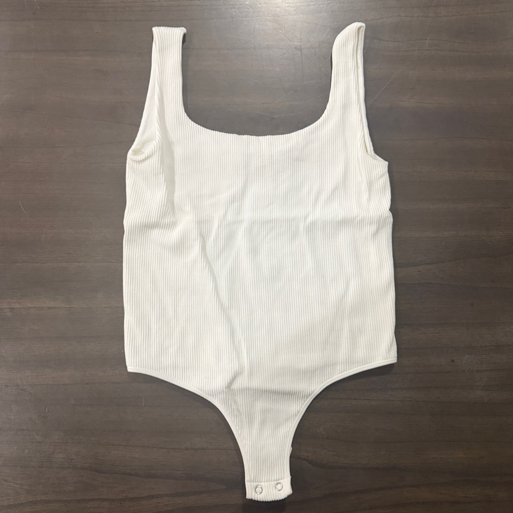 By Together Ivory Ribbed Top